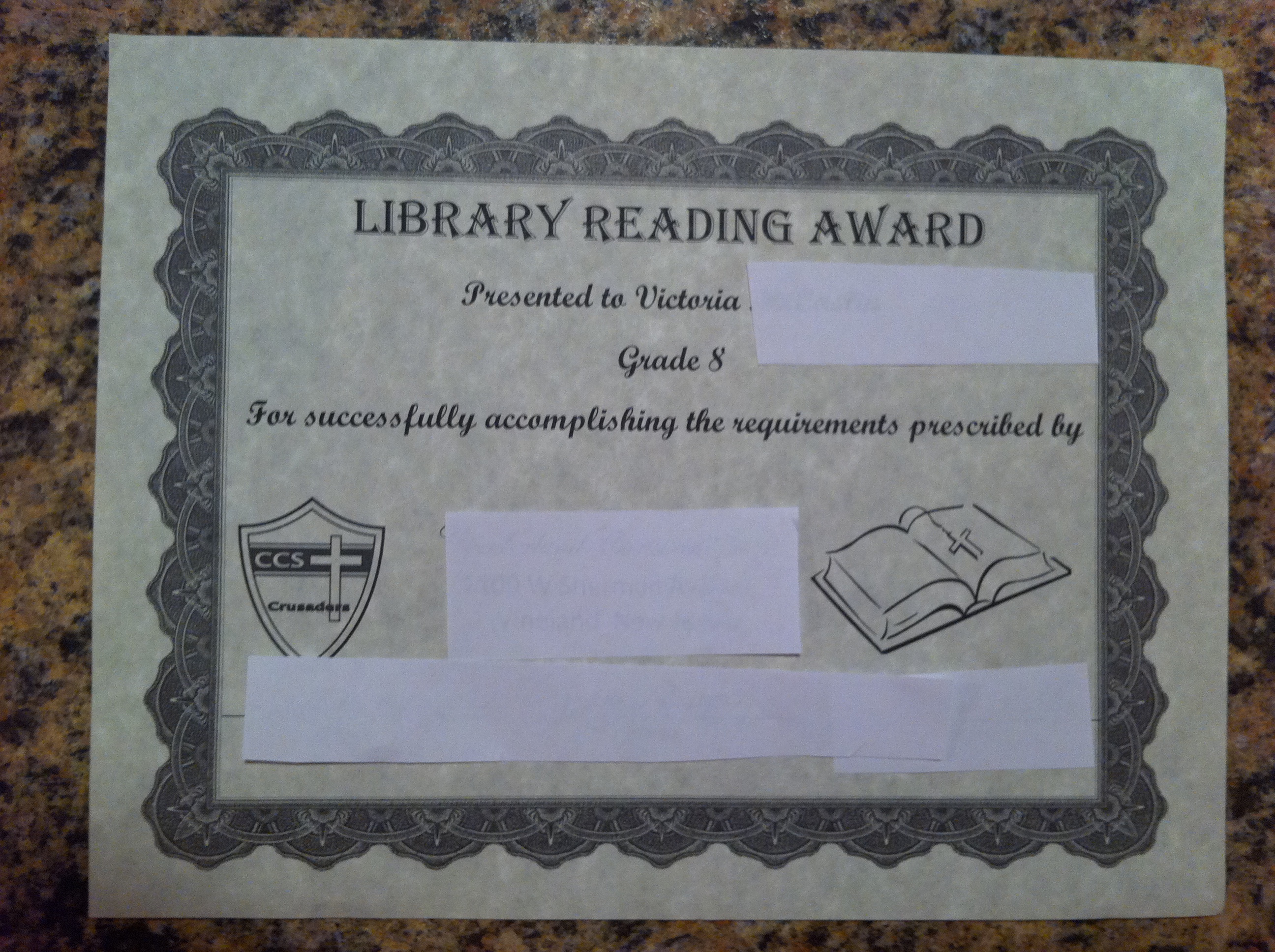 Library Reading Award